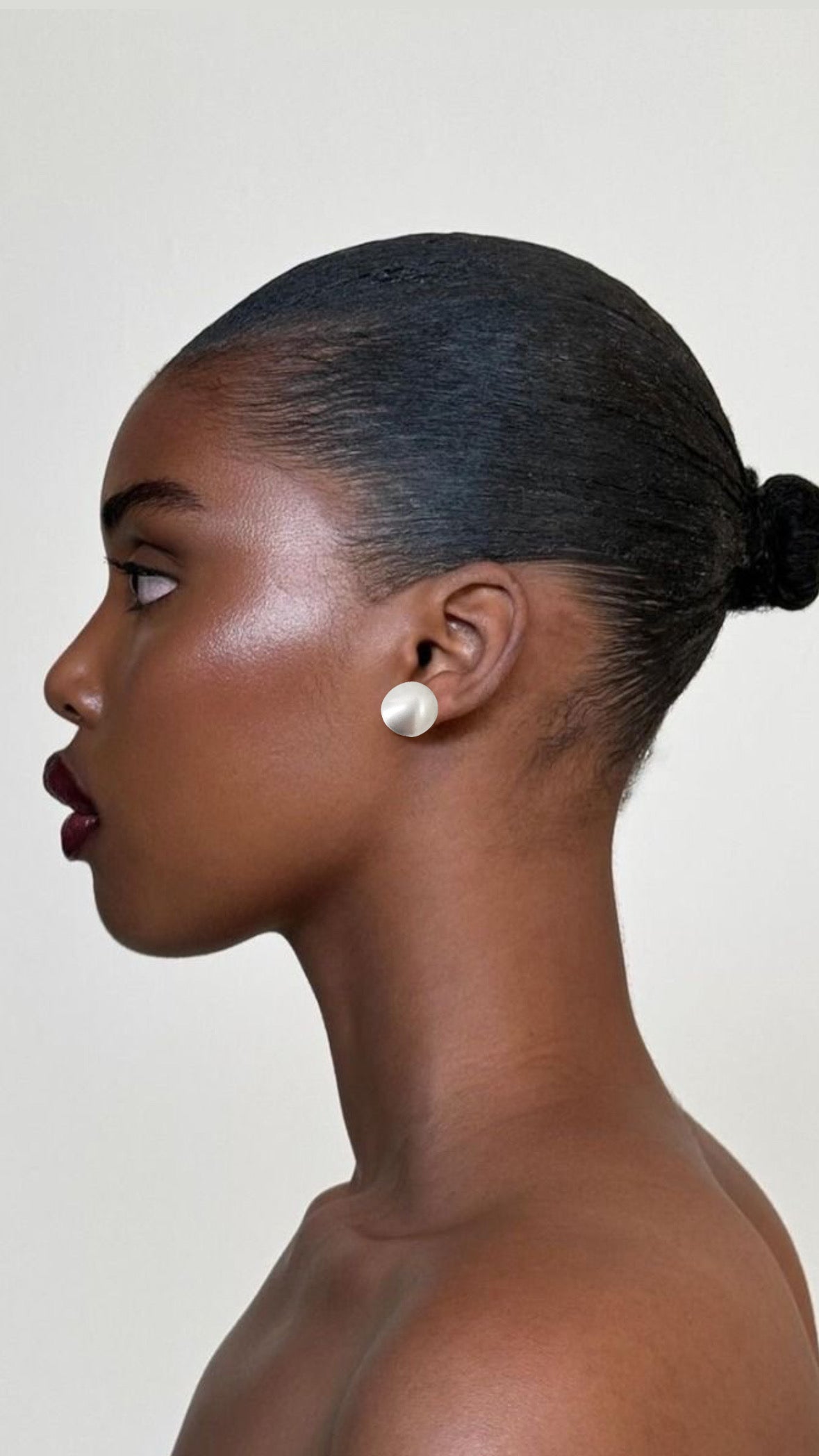 Pearl Dome Stud Earrings