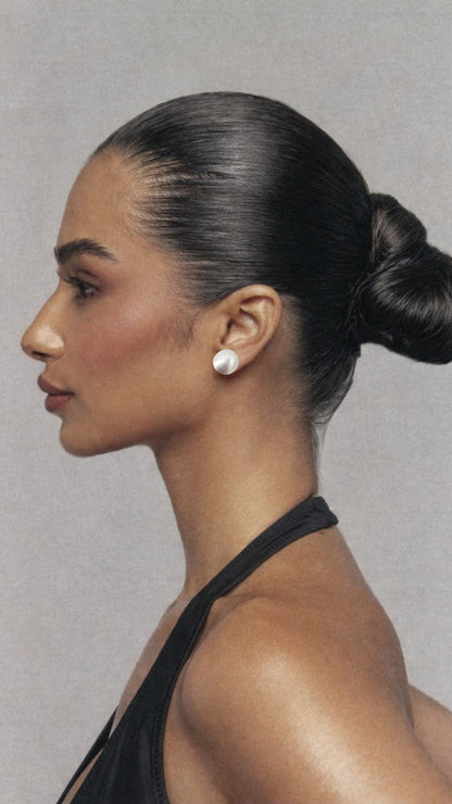 Pearl Dome Stud Earrings