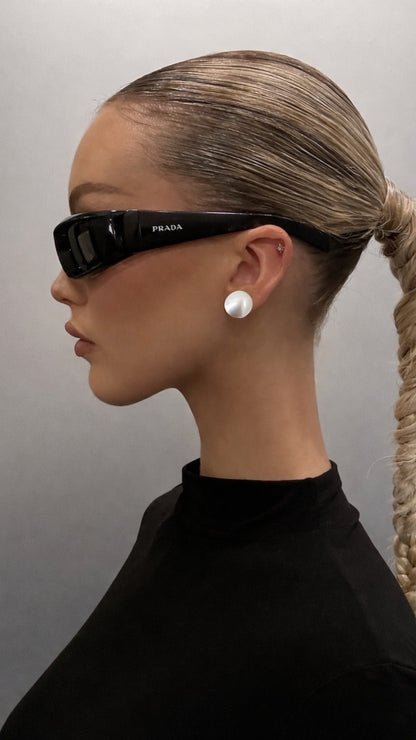 Pearl Dome Stud Earrings